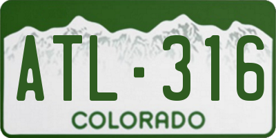 CO license plate ATL316