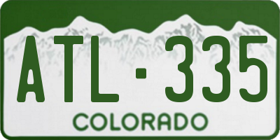 CO license plate ATL335