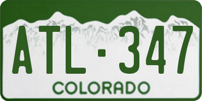 CO license plate ATL347
