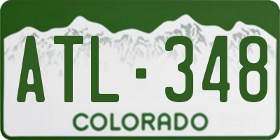 CO license plate ATL348