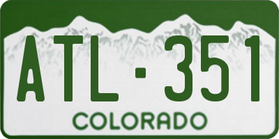 CO license plate ATL351