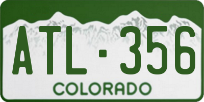 CO license plate ATL356