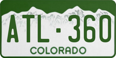 CO license plate ATL360