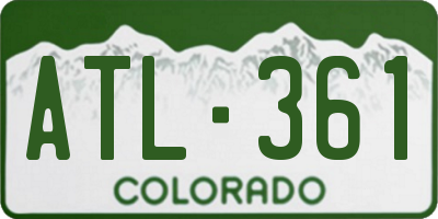 CO license plate ATL361