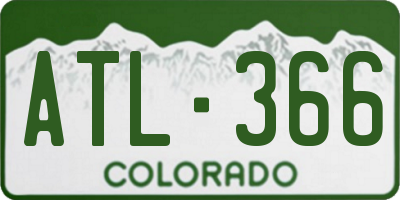 CO license plate ATL366