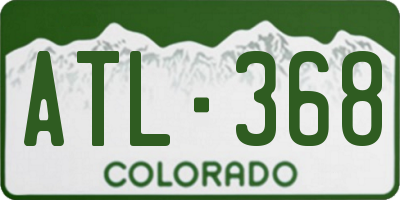 CO license plate ATL368