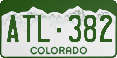 CO license plate ATL382