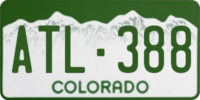 CO license plate ATL388