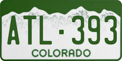 CO license plate ATL393