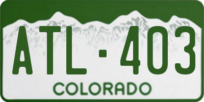 CO license plate ATL403