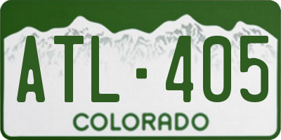 CO license plate ATL405