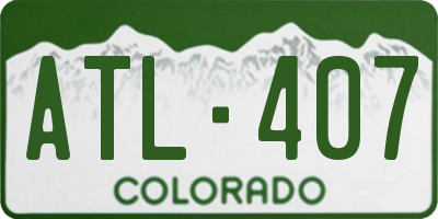 CO license plate ATL407