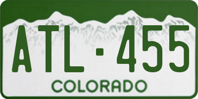 CO license plate ATL455