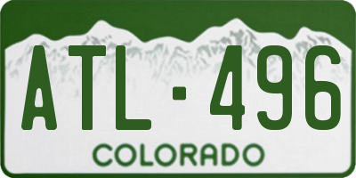 CO license plate ATL496