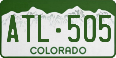 CO license plate ATL505