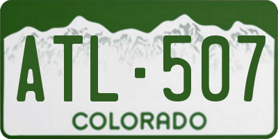 CO license plate ATL507