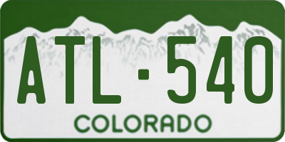 CO license plate ATL540