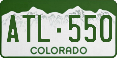 CO license plate ATL550