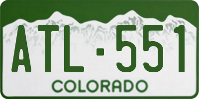 CO license plate ATL551