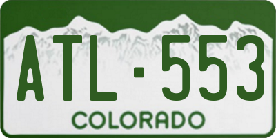 CO license plate ATL553