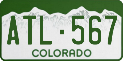 CO license plate ATL567
