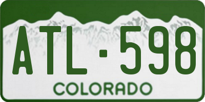 CO license plate ATL598
