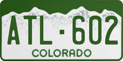 CO license plate ATL602