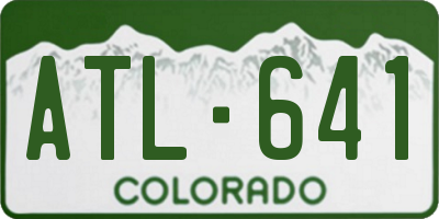 CO license plate ATL641