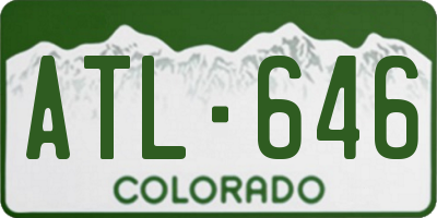 CO license plate ATL646