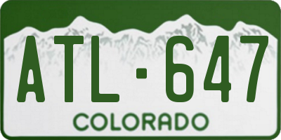 CO license plate ATL647