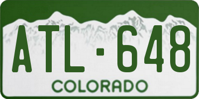 CO license plate ATL648