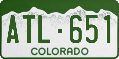 CO license plate ATL651