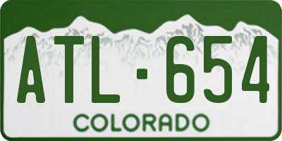 CO license plate ATL654