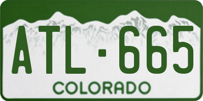 CO license plate ATL665