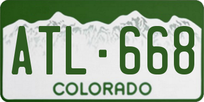 CO license plate ATL668