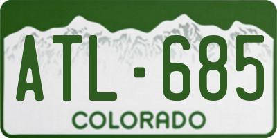 CO license plate ATL685