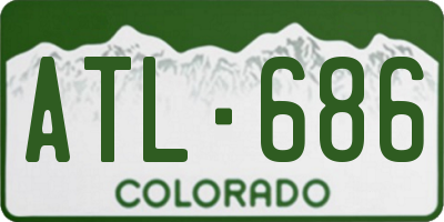 CO license plate ATL686