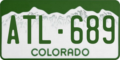 CO license plate ATL689