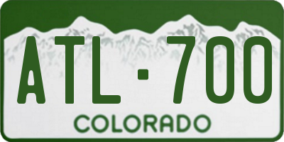 CO license plate ATL700