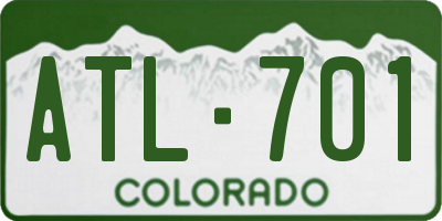 CO license plate ATL701