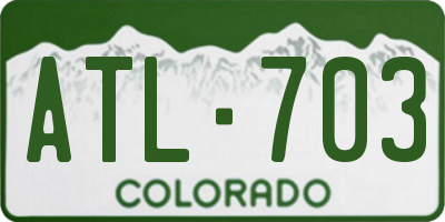 CO license plate ATL703