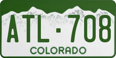 CO license plate ATL708