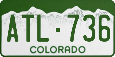CO license plate ATL736