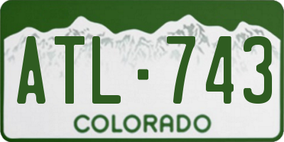 CO license plate ATL743