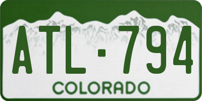 CO license plate ATL794