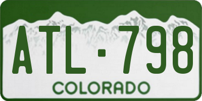 CO license plate ATL798