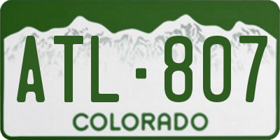 CO license plate ATL807