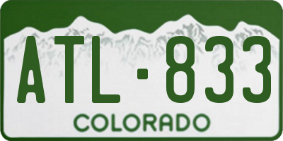CO license plate ATL833