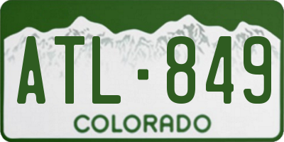 CO license plate ATL849