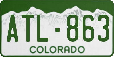 CO license plate ATL863